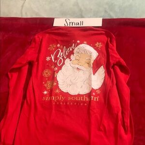 2/$24 Simply Southern Festive Red Santa Shirt